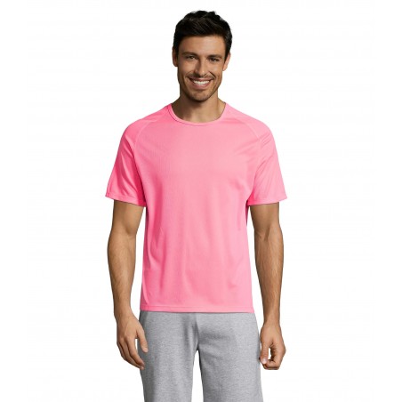 Sol's - Tee-shirt manches raglan SPORTY - Rose Fluo