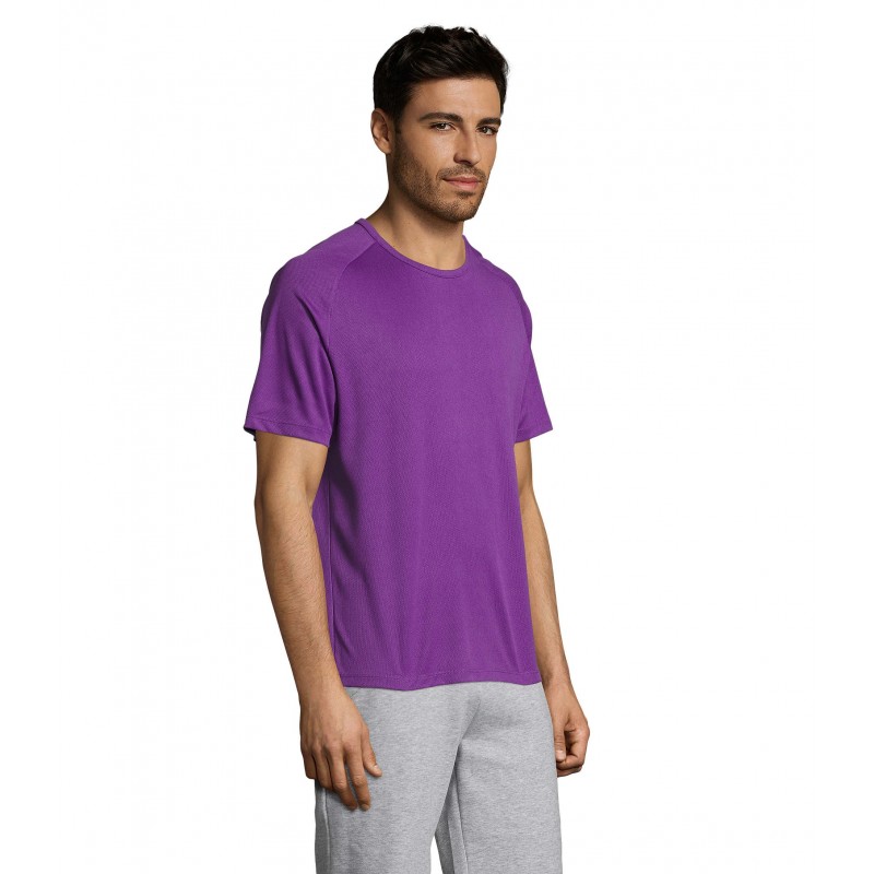 Sol's - Tee-shirt manches raglan SPORTY - Violet Foncé