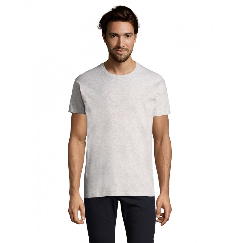 Sol's - Tee-shirt homme col rond IMPERIAL - Blanc Chiné
