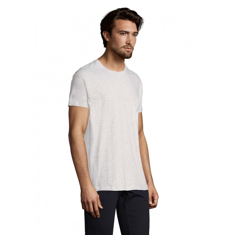 Sol's - Tee-shirt homme col rond IMPERIAL - Blanc Chiné