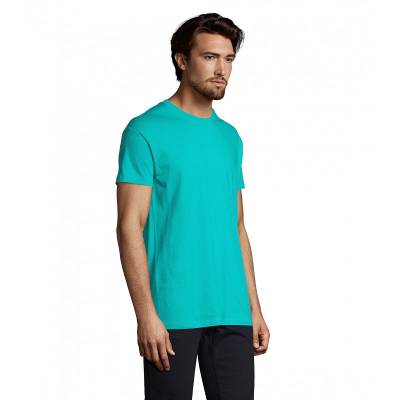 Sol's - Tee-shirt homme col rond IMPERIAL - Bleu Caraïbes