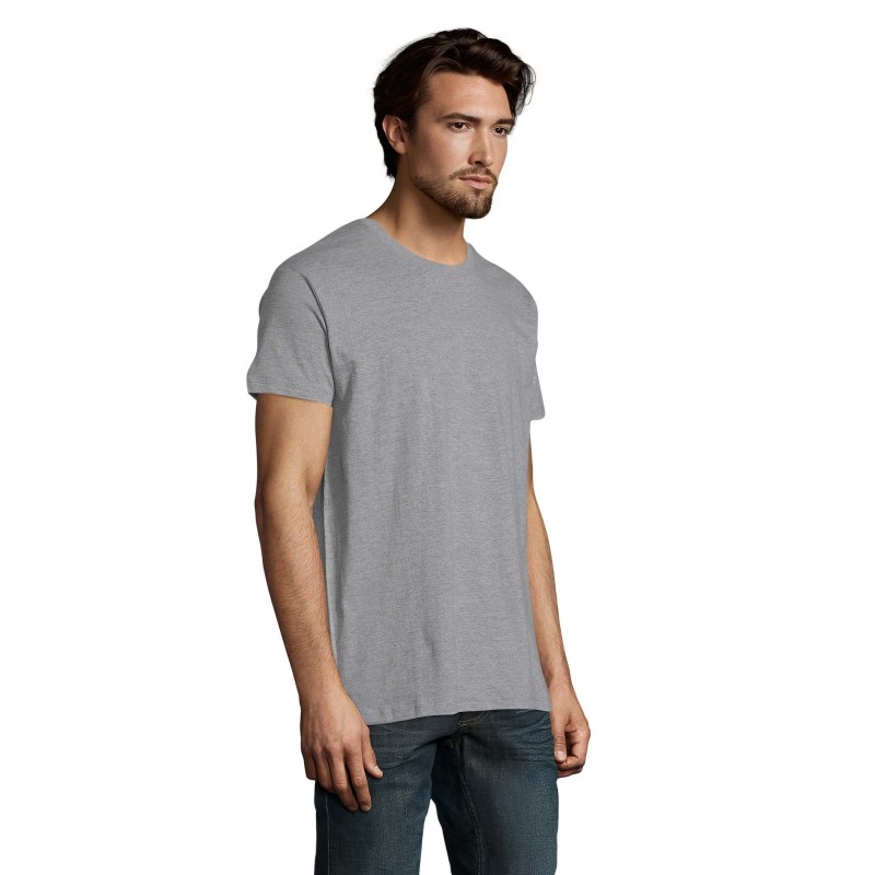 Sol's - Tee-shirt homme col rond IMPERIAL - Gris Chiné