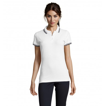 Sol's - Polo femme PASADENA WOMEN - Blanc / Marine