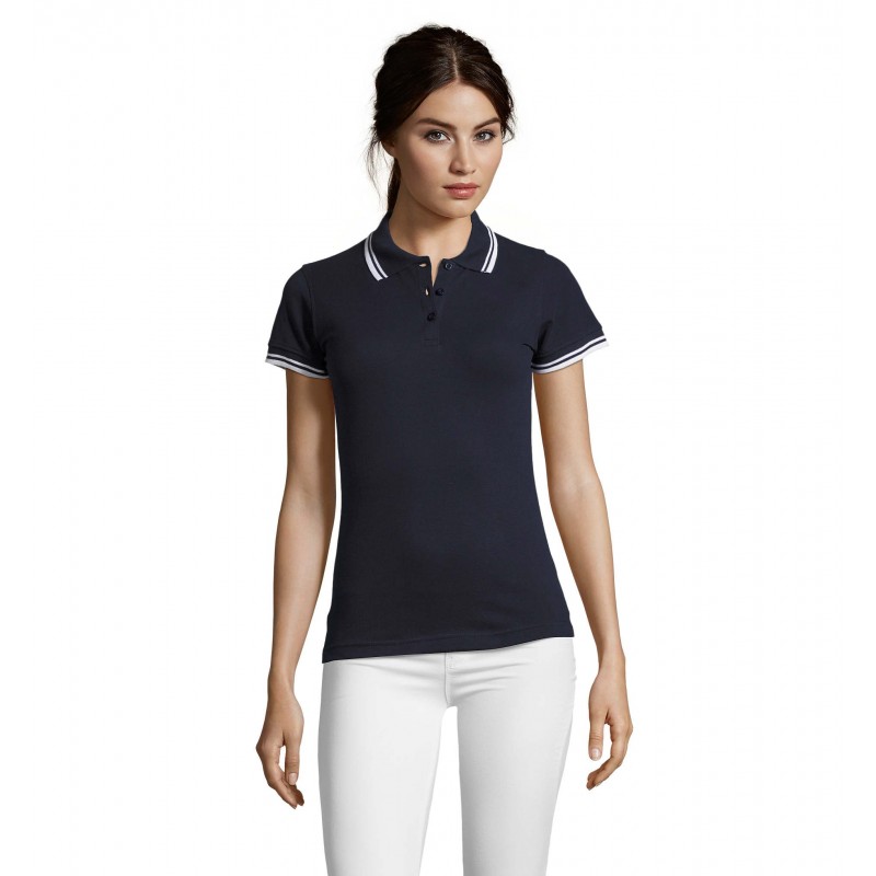 Sol's - Polo femme PASADENA WOMEN - French Marine / Blanc