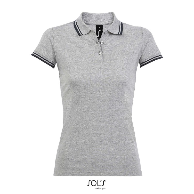 Sol's - Polo femme PASADENA WOMEN - Gris / Marine