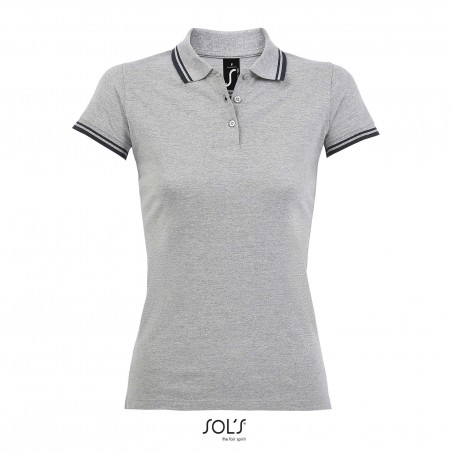 Sol's - Polo femme PASADENA WOMEN - Gris / Marine