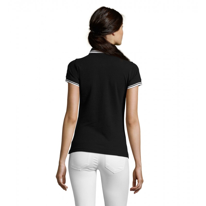 Sol's - Polo femme PASADENA WOMEN - Noir / Blanc