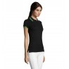 Sol's - Polo femme PASADENA WOMEN - Noir / Lime