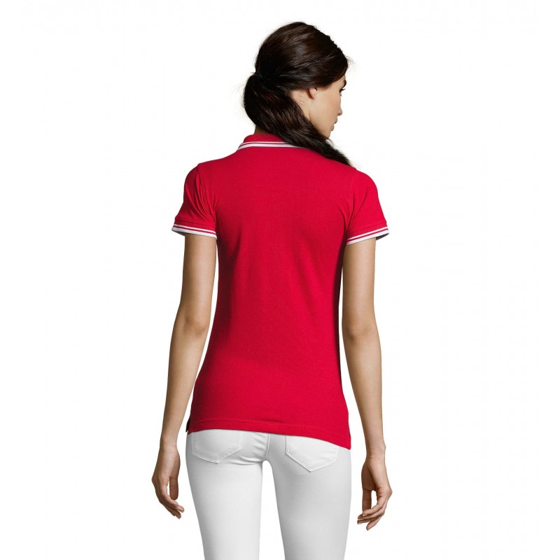 Sol's - Polo femme PASADENA WOMEN - Rouge / Blanc