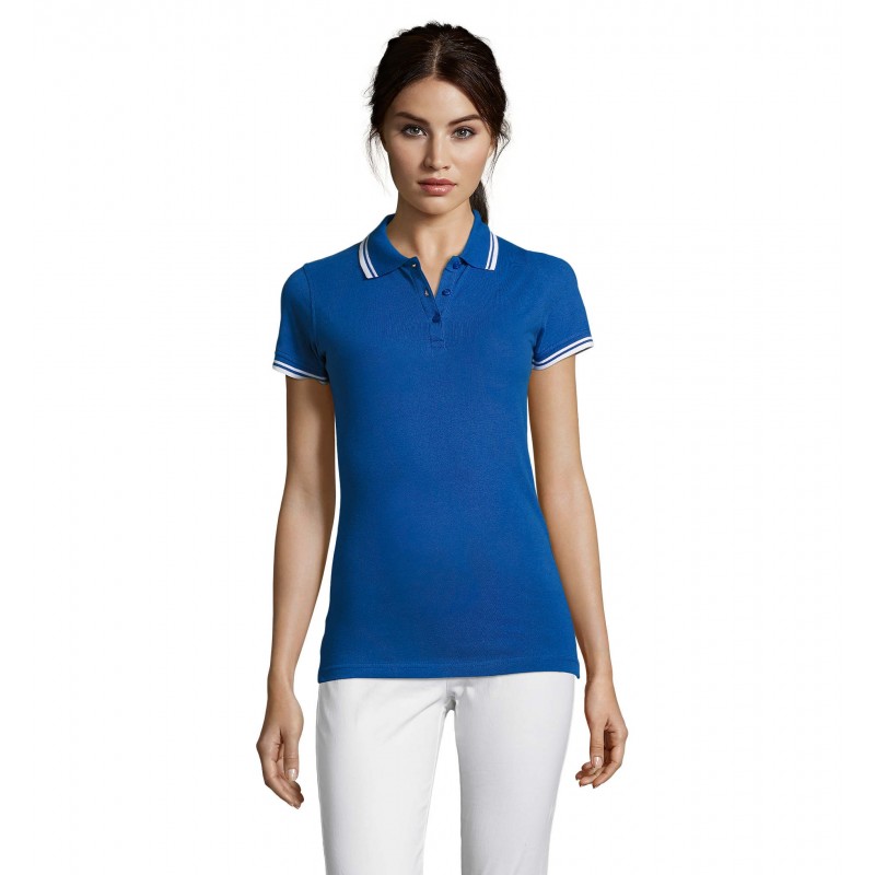 Sol's - Polo femme PASADENA WOMEN - Royal / Blanc