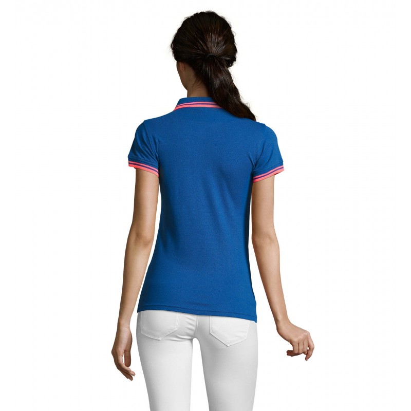 Sol's - Polo femme PASADENA WOMEN - Royal / Corail Fluo