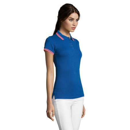 Sol's - Polo femme PASADENA WOMEN - Royal / Corail Fluo