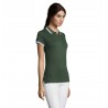 Sol's - Polo femme PASADENA WOMEN - Vert Forêt / Blanc