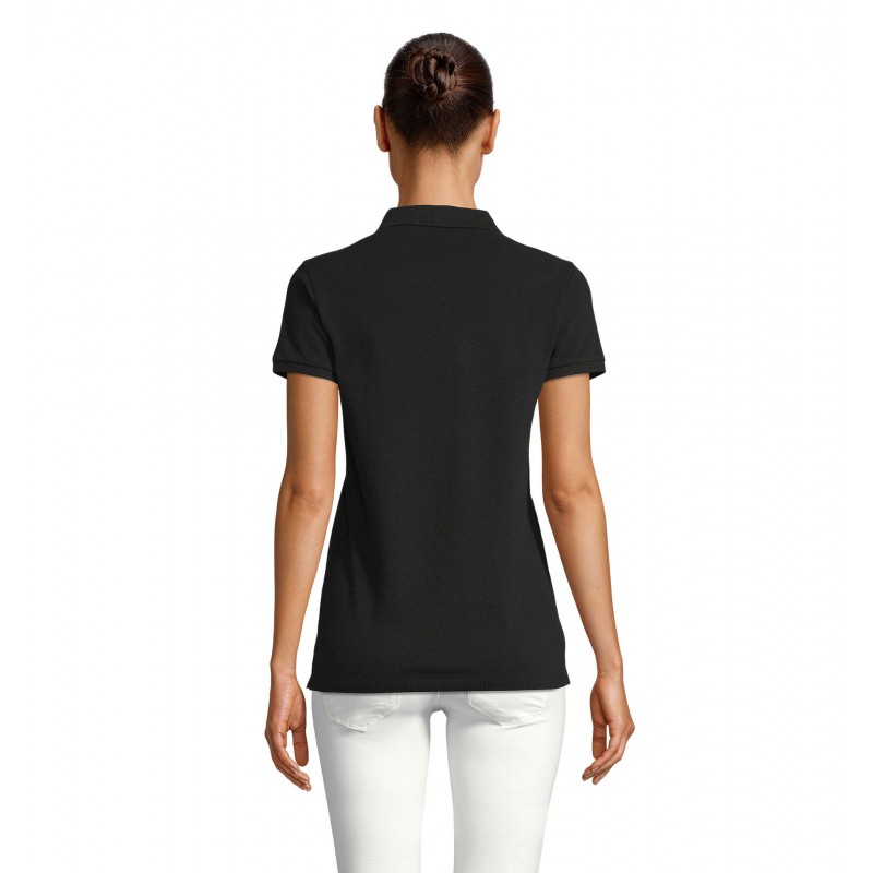 Neoblu - Polo piqué patte cachée femme OWEN WOMEN - Noir Profond