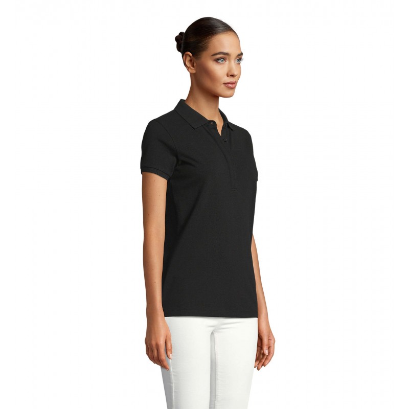 Neoblu - Polo piqué patte cachée femme OWEN WOMEN - Noir Profond