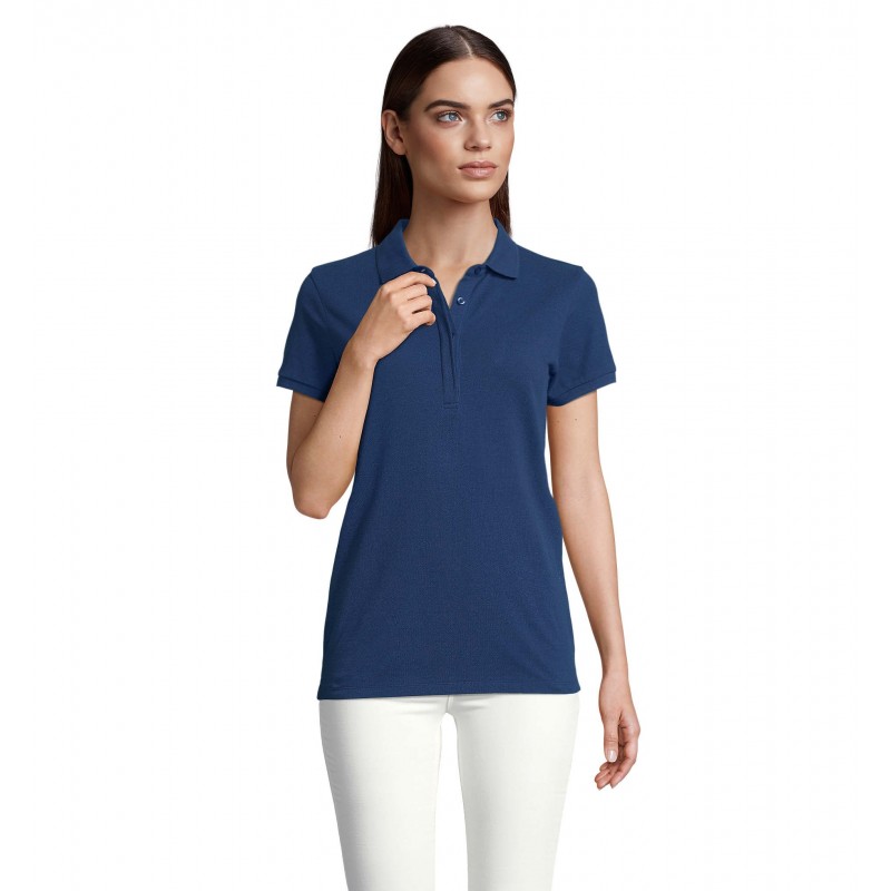 Neoblu - Polo piqué patte cachée femme OWEN WOMEN - Bleu Intense