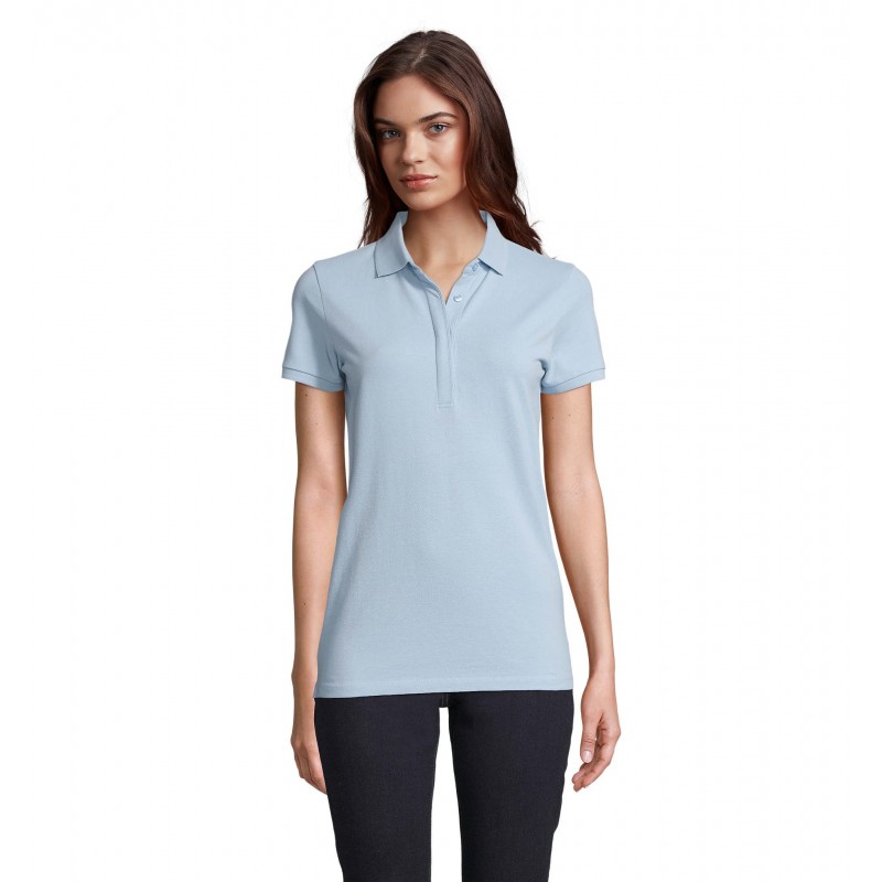Neoblu - Polo piqué patte cachée femme OWEN WOMEN - Bleu Léger