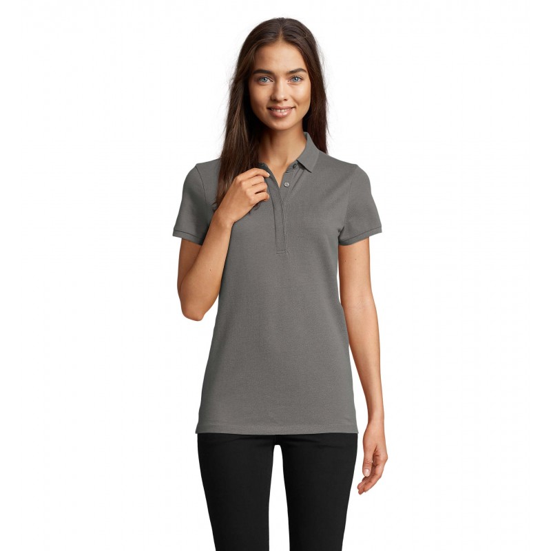 Neoblu - Polo piqué patte cachée femme OWEN WOMEN - Gris Léger