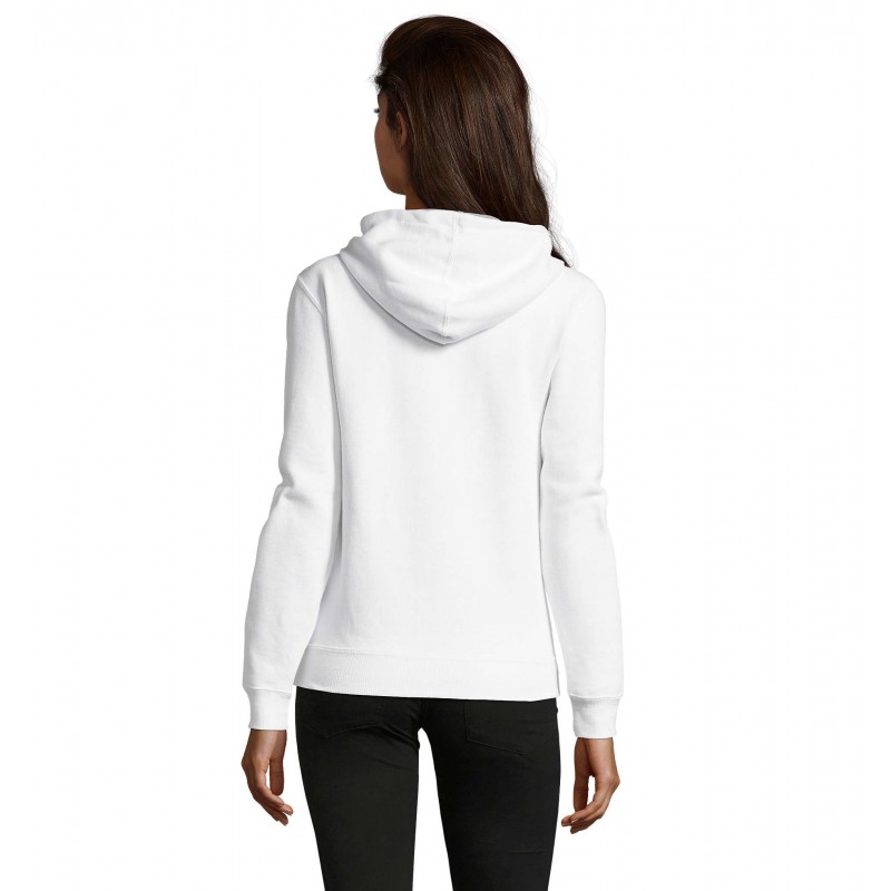 Sol's - Veste zippée femme bicolore à capuche doublée contrastée SOUL WOMEN - Blanc