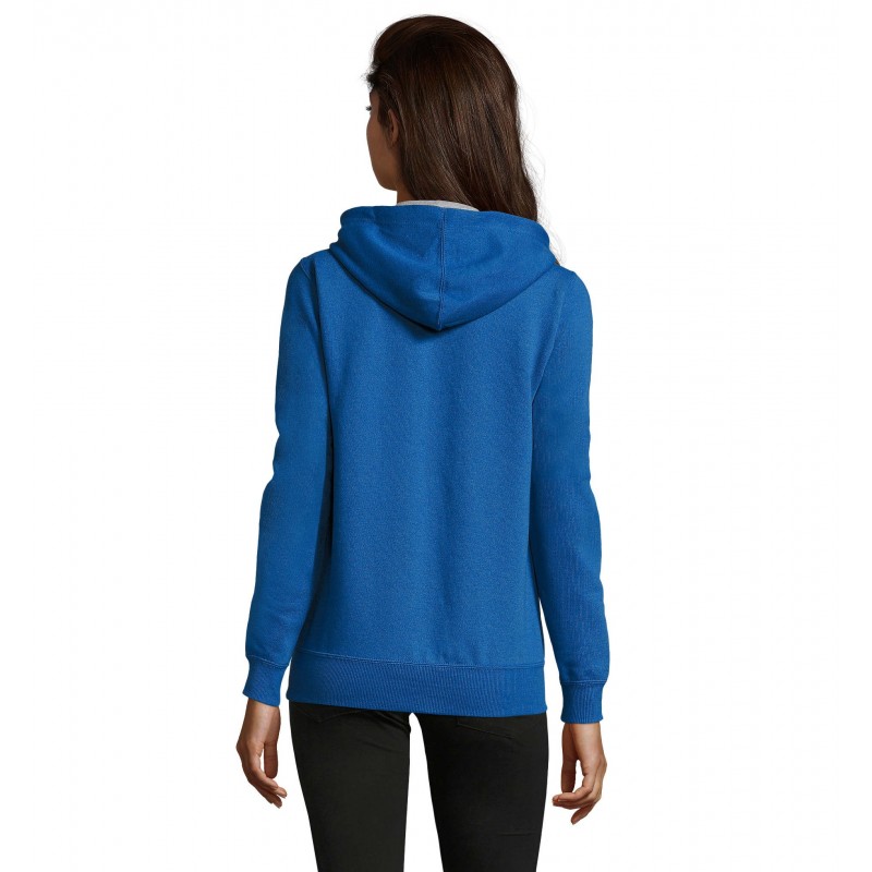 Sol's - Veste zippée femme bicolore à capuche doublée contrastée SOUL WOMEN - Royal