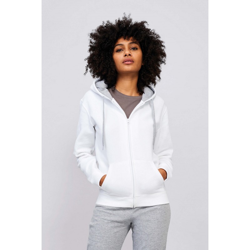 Sol's - Veste zippée femme bicolore à capuche doublée contrastée SOUL WOMEN