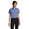 Sol's - Chemise femme popeline manches courtes ESCAPE - Bleu Moyen