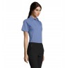 Sol's - Chemise femme popeline manches courtes ESCAPE - Bleu Moyen
