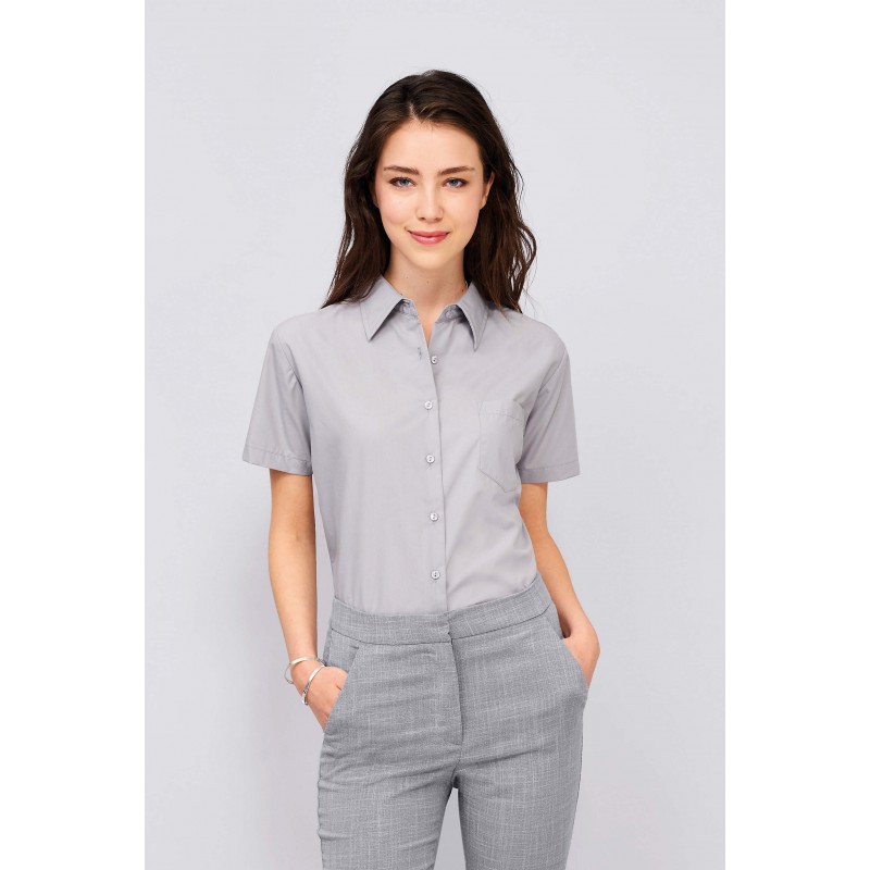 Sol's - Chemise femme popeline manches courtes ESCAPE