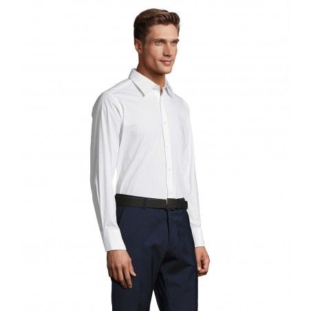 Sol's - Chemise homme stretch manches longues BRIGHTON - Blanc