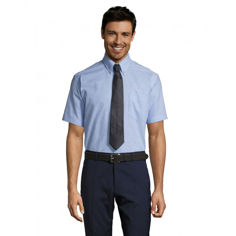 Sol's - Chemise homme oxford manches courtes BRISBANE - Ciel