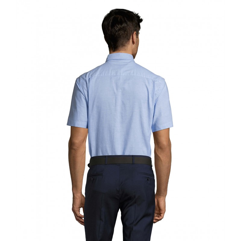 Sol's - Chemise homme oxford manches courtes BRISBANE - Ciel