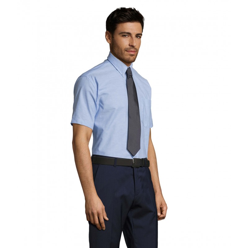 Sol's - Chemise homme oxford manches courtes BRISBANE - Ciel