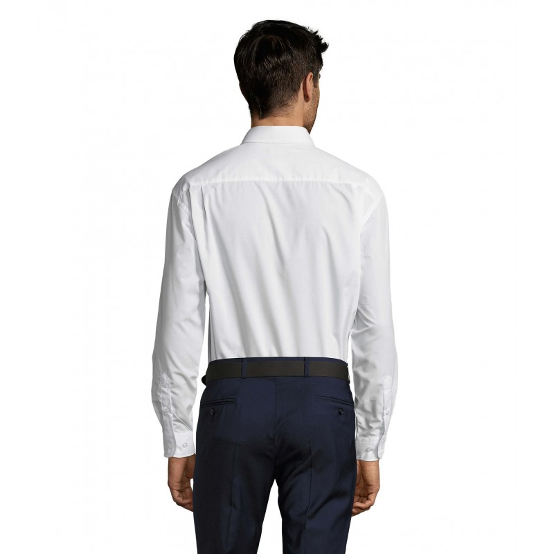 Sol's - Chemise homme popeline manches longues BALTIMORE - Blanc