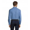 Sol's - Chemise homme popeline manches longues BALTIMORE - Bleu Moyen