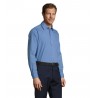 Sol's - Chemise homme popeline manches longues BALTIMORE - Bleu Moyen