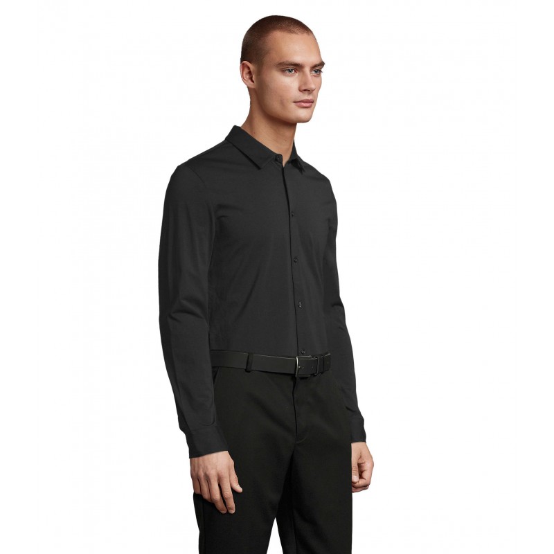 Neoblu - Chemise en jersey mercerisé homme BALTHAZAR MEN - Noir Profond