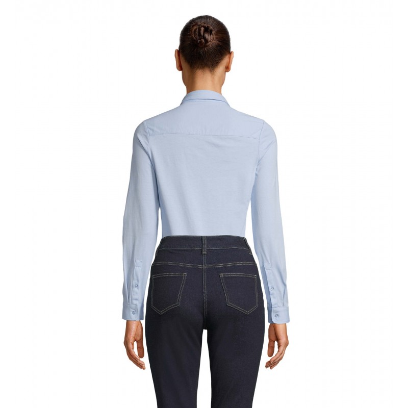 Neoblu - Chemise en jersey mercerisé femme BALTHAZAR WOMEN - Bleu Léger