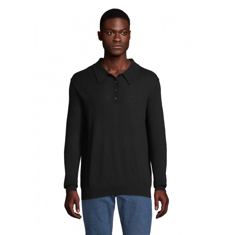 Neoblu - Pull col polo homme STEFAN - Noir Profond