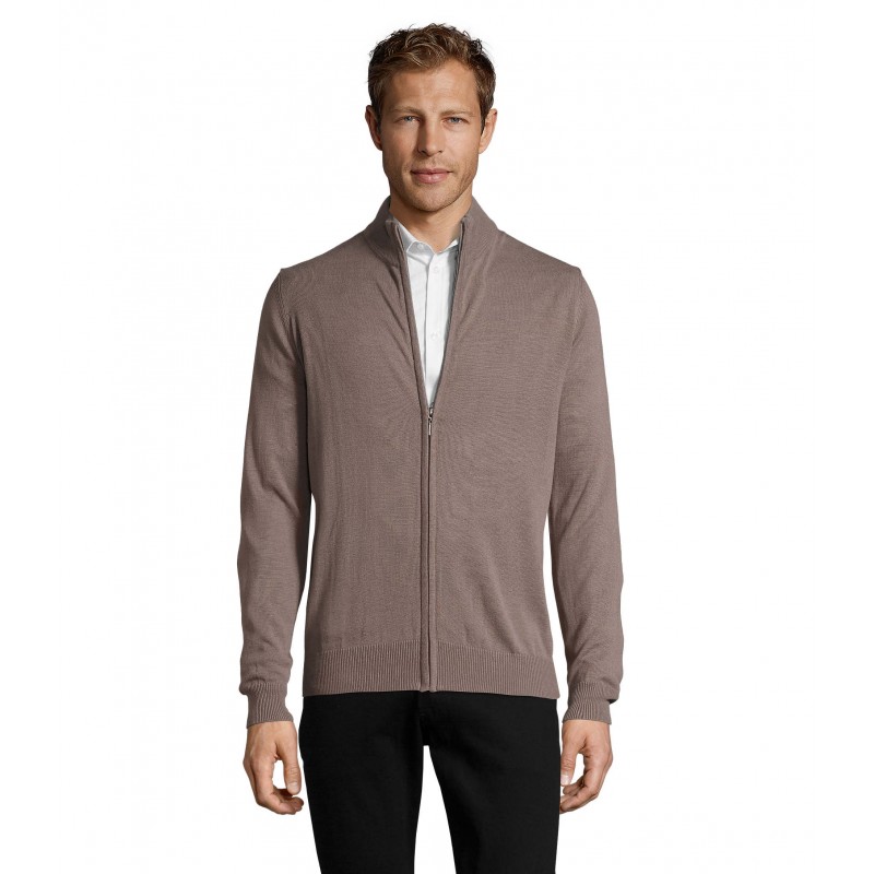 Sol's - Gilet homme zippé GORDON MEN - Gris Moyen