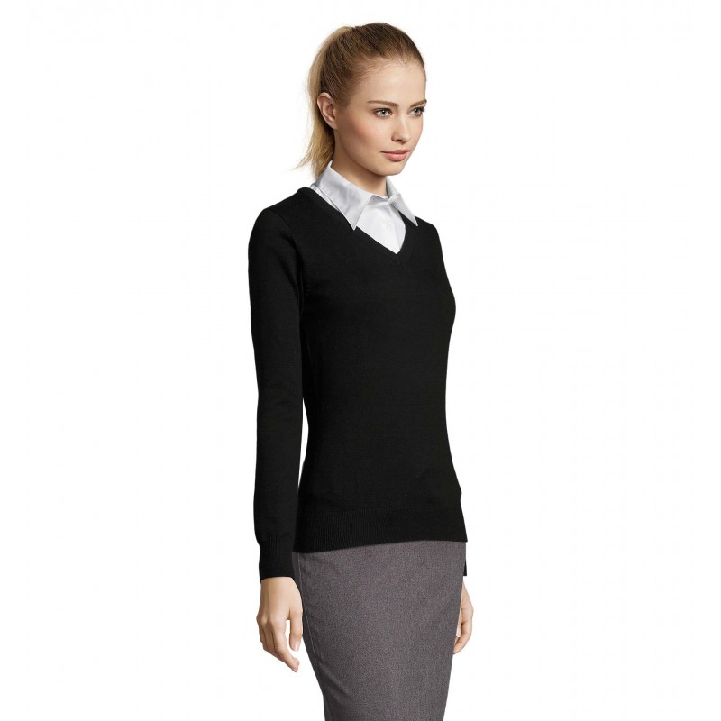 Sol's - Pull col v femme GALAXY WOMEN - Noir