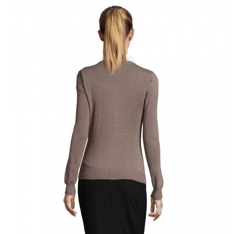 Sol's - Pull col v femme GALAXY WOMEN - Gris Moyen