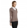 Sol's - Pull col v femme GALAXY WOMEN - Gris Moyen