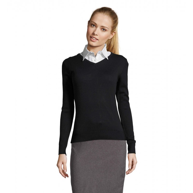 Sol's - Pull col v femme GALAXY WOMEN - Marine