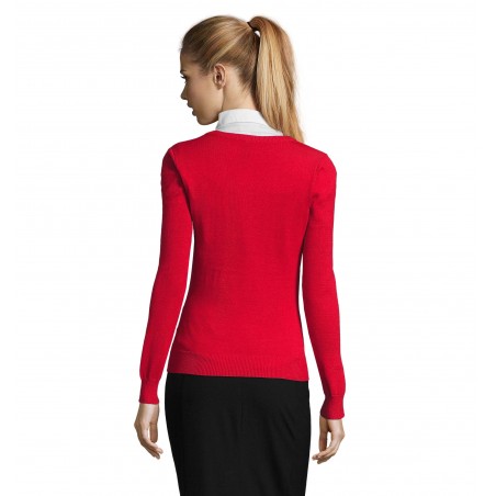 Sol's - Pull col v femme GALAXY WOMEN - Rouge