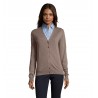 Sol's - Gilet femme boutonné col v GOLDEN WOMEN - Gris Moyen