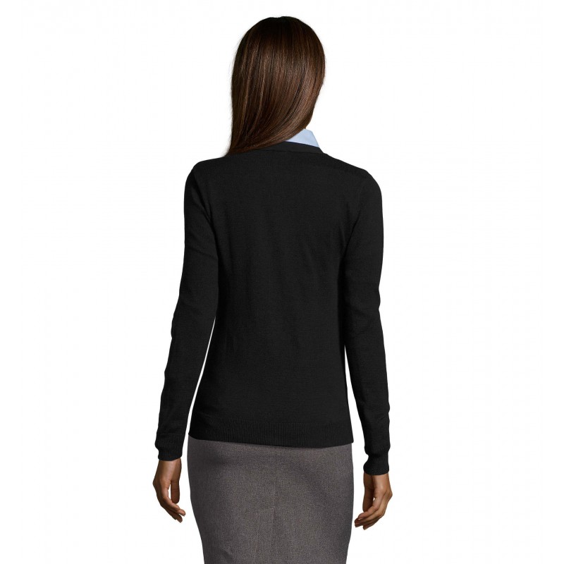 Sol's - Gilet femme boutonné col v GOLDEN WOMEN - Marine