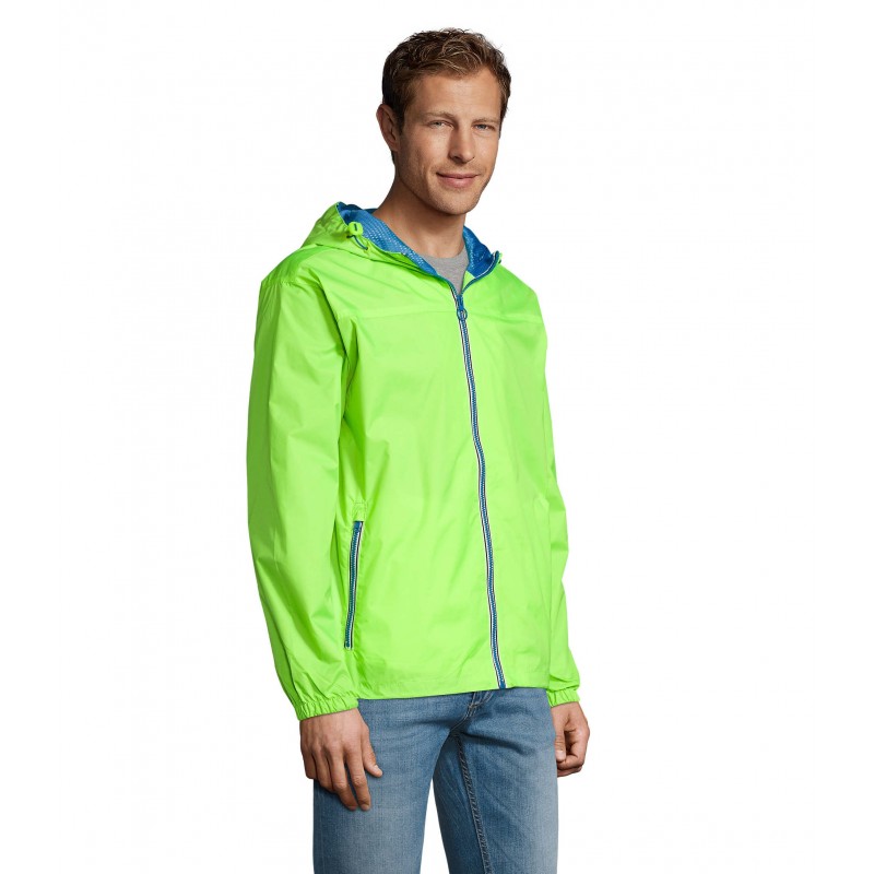 Sol's - Coupe-vent unisexe doublé SKATE - Lime Fluo / Royal