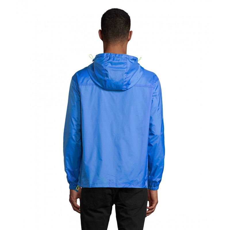 Sol's - Coupe-vent unisexe doublé SKATE - Royal / Jaune Fluo