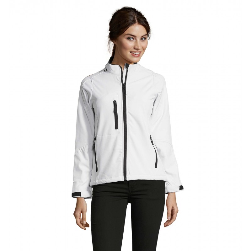 Sol's - Veste femme zippée softshell ROXY - Blanc