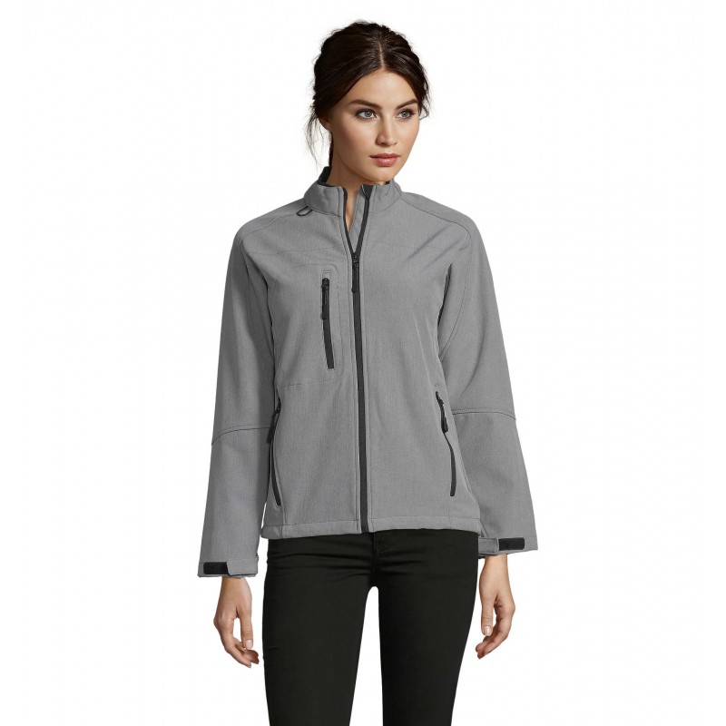 Sol's - Veste femme zippée softshell ROXY - Gris Chiné